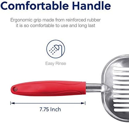 WePet Cat Litter Scoop, Aluminum Alloy Sifter, Kitty Metal Scooper, Deep Shovel, Long Handle, Poop Sifting, Kitten Pooper Lifter, Durable, Heavy Duty, for Litter Box - Image 4