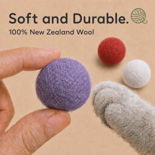 Wool Cat Toys - Felt Balls Assortments for Small Pet Fetch and Play - Eco Friendly Quiet Wool Ball Toy for Cats and Kittens - 6 PCS Choose Your Colors (Variety Pack) - Image 6
