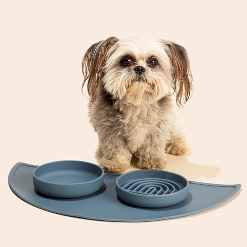 Slow Feeder Dog Bowl - Silicone Dog Bowl, Small, 6" x 1.25" - Ocean - Image 4