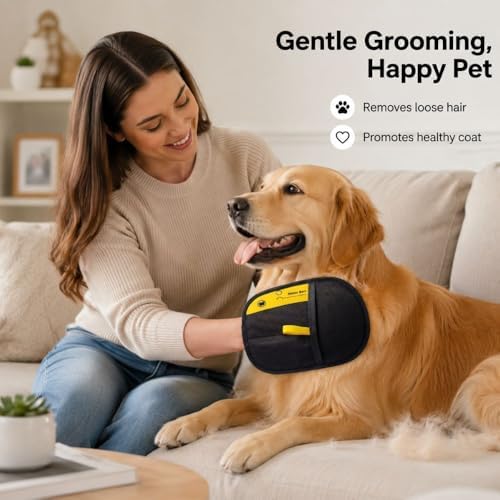 Pet Hair Removal Gloves for Dogs & Cats Reusable Electrostatic Grooming Mitt, Deshedding Tool for Furniture, Carpet, Couch & Clothes Gentle Massage & Easy Cleaning (Pack of 2) - Image 4