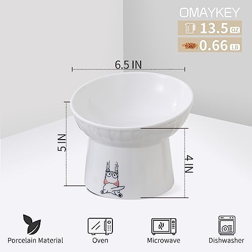 6.5 Inch Tilted Elevated Cat Bowls, Ceramic Extra Wide Raised Cat Bowl Set - Image 3