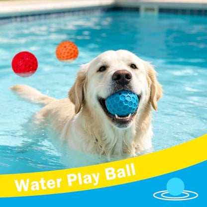 3 Pack Indestructible Squeaky Dog Balls for Aggressive Chewers, Interactive Dog Toys for Teething, Relieving Anxiety. Chew Toy for Large, Medium Breeds, Outdoor Rubber Balls. - Image 5