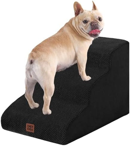EHEYCIGA Curved Dog Stairs Ramp, 3-Step Dog Steps, 15.7" H Pet Step by EHEYCIGA