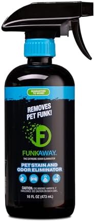 FunkAway Pet Stain & Odor Eliminator Spray, 16 oz., Fresh & Neutral Scent, The Extreme Pet Stain & Odor Eliminator for Houses, Cars, SUVs, RVs and Boats, Alcohol-Free Formula by FunkAway