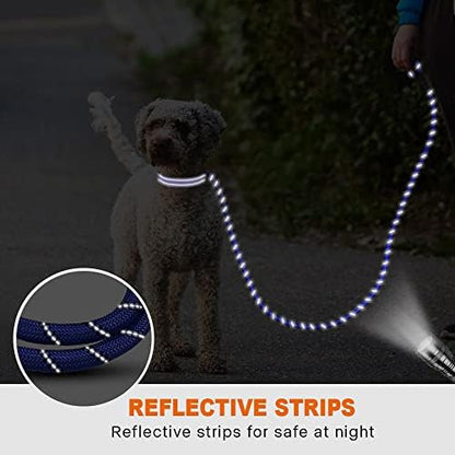 Taglory Rope Dog Leash for Small Medium Dogs, 4 FT Padded Handle, Navyblue - Image 5
