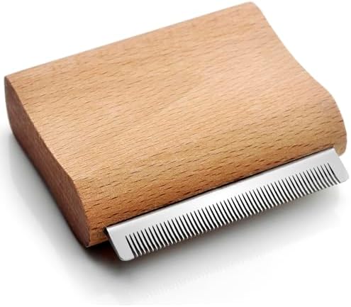 cat brush for shedding, Rabbit brush with Ergonomic wooden Handle-Deshedding Brush for Cats & Cat Comb Tool for Detangling and Remove excess hair, Fur, dirt, etc (S (3 Inch)) by KAIFONG