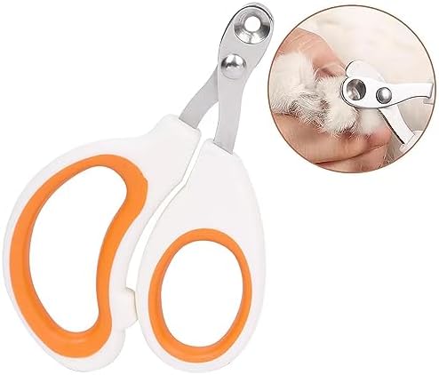 Cat Nail Clippers with Circular Cut Hole -Avoid Over Cutting Pet Nail Clippers -Sharp Angled Blade Professional Paw Trimmer Set for Novice Pet Families (Orange) by Vesslam