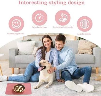 Golden Stainless Steel Slow Feeder Dog Bowls – Non-Slip Metal Dog Bowl for Large & Medium Breeds, Puppy Puzzle Feeder – 2 Cup for Small to Big Pets – Durable Slow Feed Dog & Cat Food Dish with Mat - Image 7