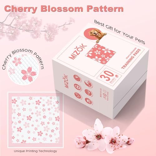 MIZOK Pink Puppy Pads with Adhesive Tabs Disposable Pee Pads 36x36in 30Ct - Image 3