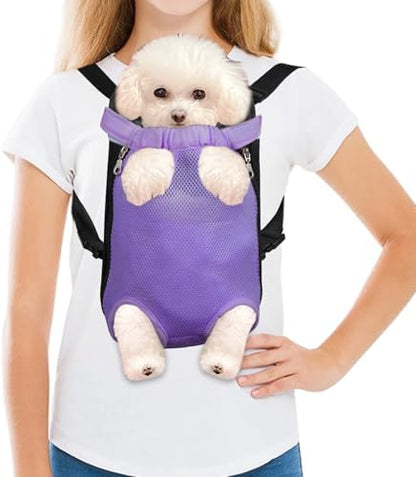 FEimaX Dog Carrier Backpack Pet Legs Out Front Cat Travel Bag, Adjustable Puppy Backpacks Carriers Hands-Free for Small Medium Dogs Cats Hiking Traveling Camping Daily Walking by FEimaX