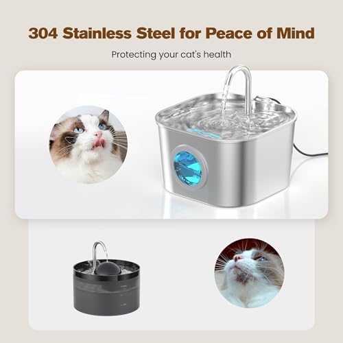 Cat Water Fountain Stainless Steel: Pet Fountains with 10 Packs Filters - Image 2