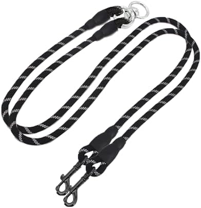 Double Dog Leash Coupler No Tangle Dual Dog Leash Splitter Reflective DoubleLeash for Two Dogs Double Clip DogLeash Coupler for Two Dogs by Unknown