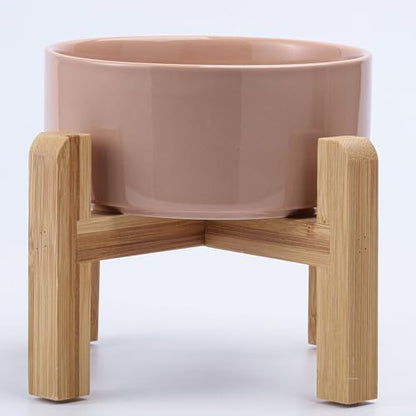 Petygooing Khaki Elevated/Raised Ceramic Dog Bowl for Small Breeds, Dog Food Water Dish with Stand,Pet Feeding Bowl with Anti Slip Rubber for Cats and Small Dogs Puppy 13.5 OZ (5.1In / 1.7 Cups) by PetygooingforYOURLOVEDPET