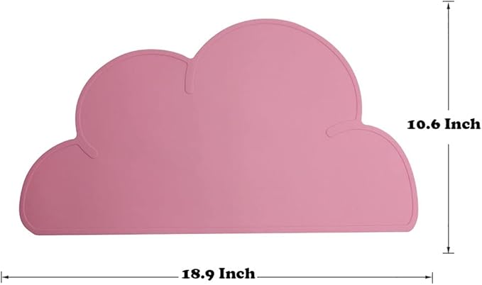 Love Dream Silicone Pet Feeding Food Mat with Raised Edge, Anti-Slip Waterproof Pet Bowl Mat Placemat for Dog and Cat (Dark Pink)