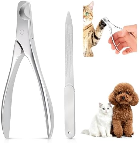 Dog Nail Clippers - All Steel Material, Dog Nnail Trimmers with Built-in Spring, Cat Nail Clipper for All Dogs Cats, Professional Pet Nail Clippers with Free Nail File by Bolfie