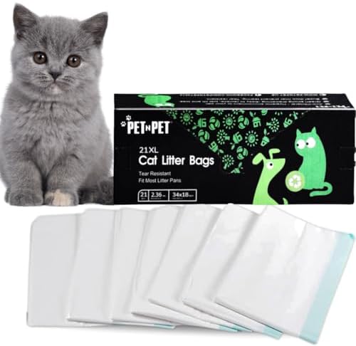 Pet N Pet Cat Litter Box Liners, 21 Count, Drawstring Bags Extra Large Fit by PETNPET