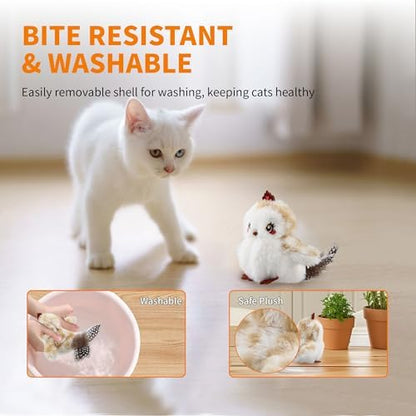 Gigwi Flappy Bird Cat Toy For Indoor Cats, Rechargeable Lifelike Sandpiper Interactive Flapping Bird Cat Toy Tweet, Flapping Wings & Lively Chirping, Catnip Toys For Kitten, Touch Activated (Princess) - Image 4
