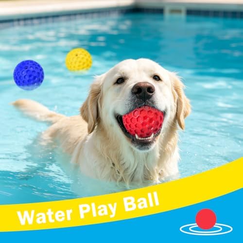 3 Pack Indestructible Squeaky Dog Balls for Aggressive Chewers, Interactive Dog Toys for Teething, Relieving Anxiety. Chew Toy for Large, Medium Breeds, Outdoor Rubber Balls. - Image 5