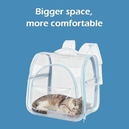 Cat Carrier Backpack,Large Space Animal Carrier Backpacks for Small Dogs Kitten and Medium Cats, Comfort & Safety,Design Reduces Pressure for Travel Outdoor and Vet Visits (Blue) - Image 7