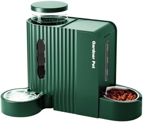 Gravity Automatic Cat Feeder, Water & Food Dispenser Set, Stainless Bowls by GardnerPet
