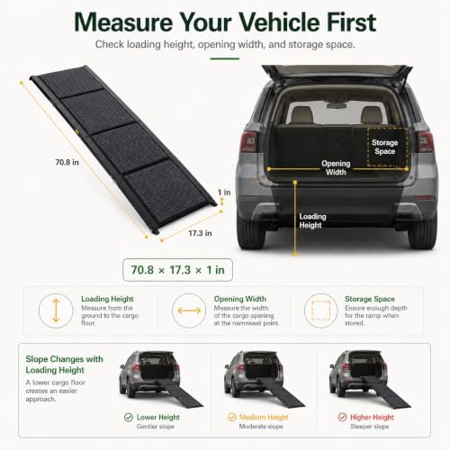 Dog Ramp for Car, 70.8-Inch Quad-Fold Aluminum Alloy Pet Ramp - Image 2