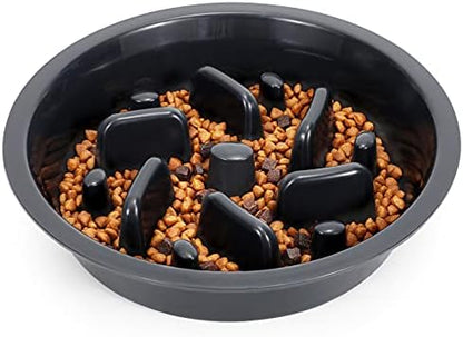 JASGOOD Dog Slow Feeder Bowl - Reduce Slip Puzzle Bowl for Elevated Pet Feeders - Interactive Bloat Stop Dog Dishes - Dark Gray, Fit Opening 7.5"-8" by JASGOOD