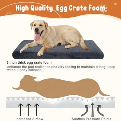 EMPSIGN Stylish Dog Bed Mat Dog Crate Pad Mattress Reversible (Cool & Warm), Water Proof Linings, Removable Machine Washable Cover, Firm Support Small to XX Large Dogs, Grey,XL(41''''*28''''*3'''') - Image 2