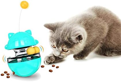 SUJAYU Cat Toy Funny Tumbler Interactive Ball, Treat Dispenser Automatic No-Electronic Move, More Exercise for Indoor Cats Kittens, Cat Self-Play IQ Traning Treat Toy Ball, Blue by SUJAYU