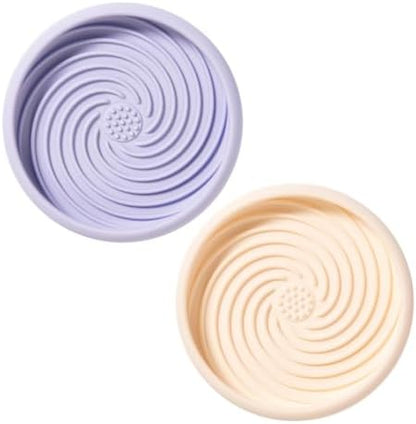Awoo Lick Dish Silicone Dog & Cat Lick Mat Slow Feeder Dish, Extend Mealtime, Non-Slip, Wet and Dry Food Compatible, 2-Pack by AwooPetEssentials