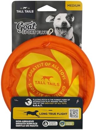 Tall Tails G.O.A.T. Greatest of All Toys Sport Flyer Fetch Toy for Dogs, Medium - Image 3