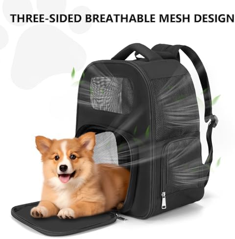 Pet Backpack Carrier for Small Dogs Cats, Airline Approved Travel Bag with Breathable Mesh, Lightweight Foldable Dog Carrier Backpack for Puppies & Kittens up to 15 lbs - Image 5