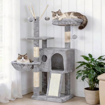 Hey-brother Cat Tree Tower with Removable Toys, Scratching Posts, MPJ008SW by Hey-brother
