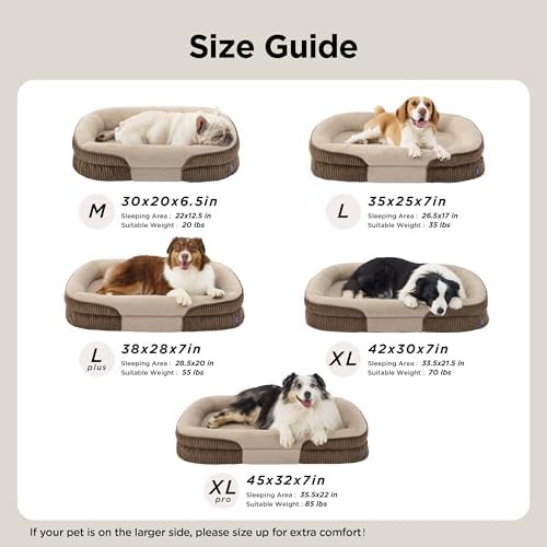 Bedsure 360°Oval Bolster Orthopedic Dog Bed Medium Size Dog,30" Brown - Image 6