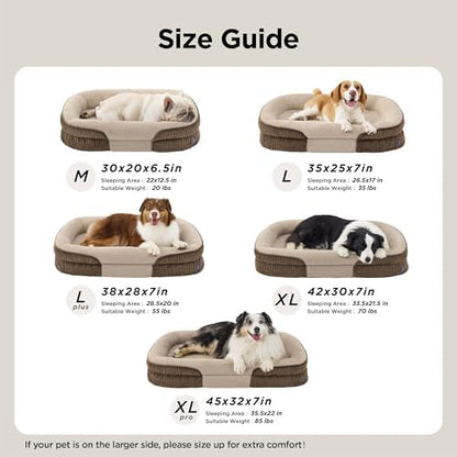 Bedsure 360°Oval Bolster Orthopedic Dog Bed Medium Size Dog,30" Brown - Image 6