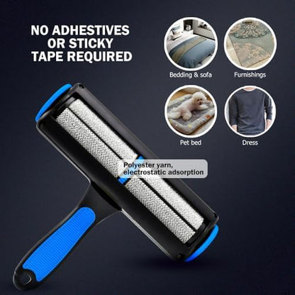 Pet-Pristine Pet Hair Remover Roller and Mini Detailer Combo Pack - Effortless Cats and Dogs Reusable Hair Removal for Couches, Beds, Carpets, Furniture - Image 4