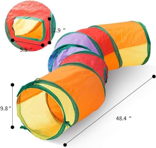 Cat Tunnels for Indoor Cats, Interactive Peek-a-Boo Cat Chute Cat Tube Toy, Camouflage S-Tunnel - Image 4