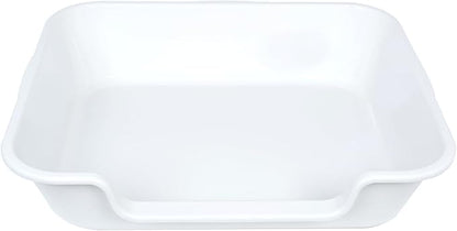1 Pack Extra Large Dog Litter Box Pan Tray (ABS Material), Low Entry Jumbo Senior Litter Boxes for Multiple Kitten Big Cats, Pet Safe Indoor Dog Potty (White, 24" L x 20" W)