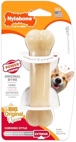 Nylabone Power Chew Original Bone Dog Chew Toy, Original Flavor, Small by Nylabone
