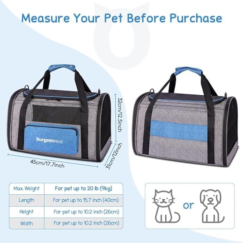 BurgeonNest Cat Carrier for Cats up to 20 Lbs, Soft-Sided Escape Proof - Image 2