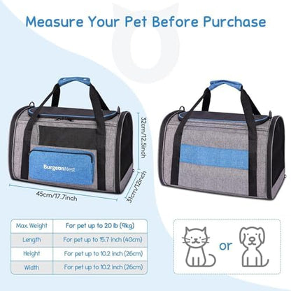 BurgeonNest Cat Carrier for Cats up to 20 Lbs, Soft-Sided Escape Proof - Image 2