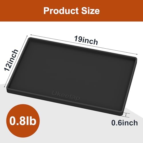 19" x 12" Extra Thick Silicone Mat Waterproof with Raised Edge, Black - Image 7