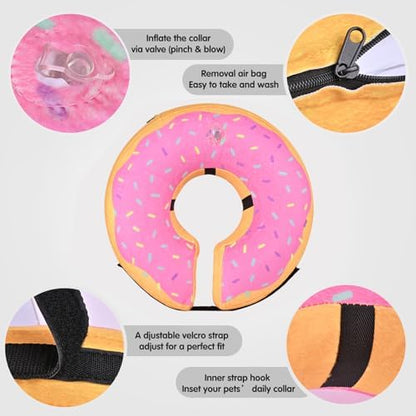 Inflatable Dog Cone Collar for After Surgery, Doggie Neck Blow up Donut Recovery ECollar, Soft Adjustable Dog Cone for Small Medium Large Dogs and Cats - Image 5
