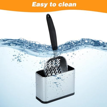 Metal Litter Scoop with Holder, Cat Litter Scooper and Caddy Set - Image 7