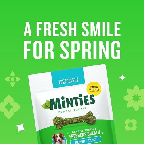 Minties Dental Chews for Dogs, 20 Count, Vet-Recommended Mint-Flavored Dental Dog Treats for Medium Sizes 25-50 lbs, Bones Clean Teeth, Fight Bad Breath, and Removes Plaque and Tartar - Image 2
