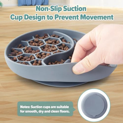 Slow Feeder Dog Bowl, Pet Puzzle Dish w/Suction Cup, Small Medium - Image 6