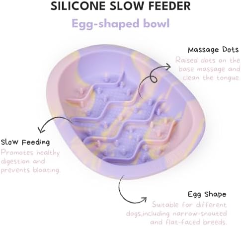 CHEWFFON Dog & Cat Lick Mat Bowls with Suction Cups, Lavender - Image 2