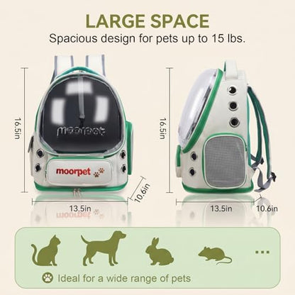 Cat Backpack Carrier, Transparent & Foldable Bubble Pet Backpack for Cats and Dogs, Breathable Kitten Carrier with Side Mesh and Pocket, Portable Travel Bag for Hiking, Walking, Vet (Blue) - Image 2
