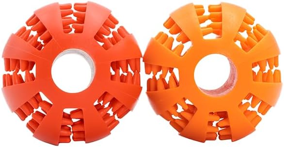 4 Pcs Non-Toxic Rubber Dog Toy Ball, 2.75 inch Durable & Tough Rubber Dog Treat Dispensing Puzzle Ball Chew Toy & IQ Training Toy for Small & Medium Sized Dogs (Red, Orange, Blue, Pink)