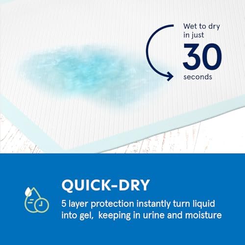 Puppy Pads Pet Pee Pads for Dogs & Puppy Training [100-COUNT] Potty Pads for Dogs 22" x 22" Leak-Proof Dog Pee Pads - Quick-Dry Surface - Heavy Duty Absorbent Disposable Dog Wee Pad Bulk Pack - Image 5