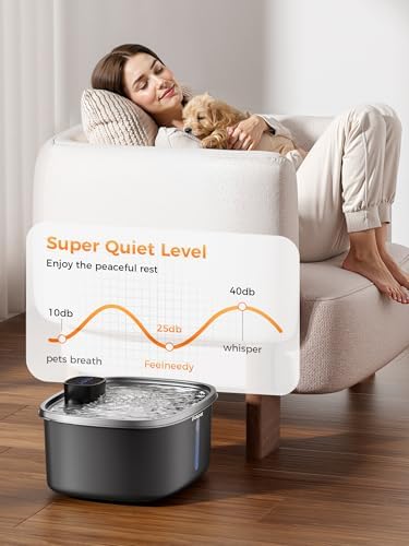 Cat Dog Water Fountain, Stainless Wireless Pet Water Bowl - Image 2
